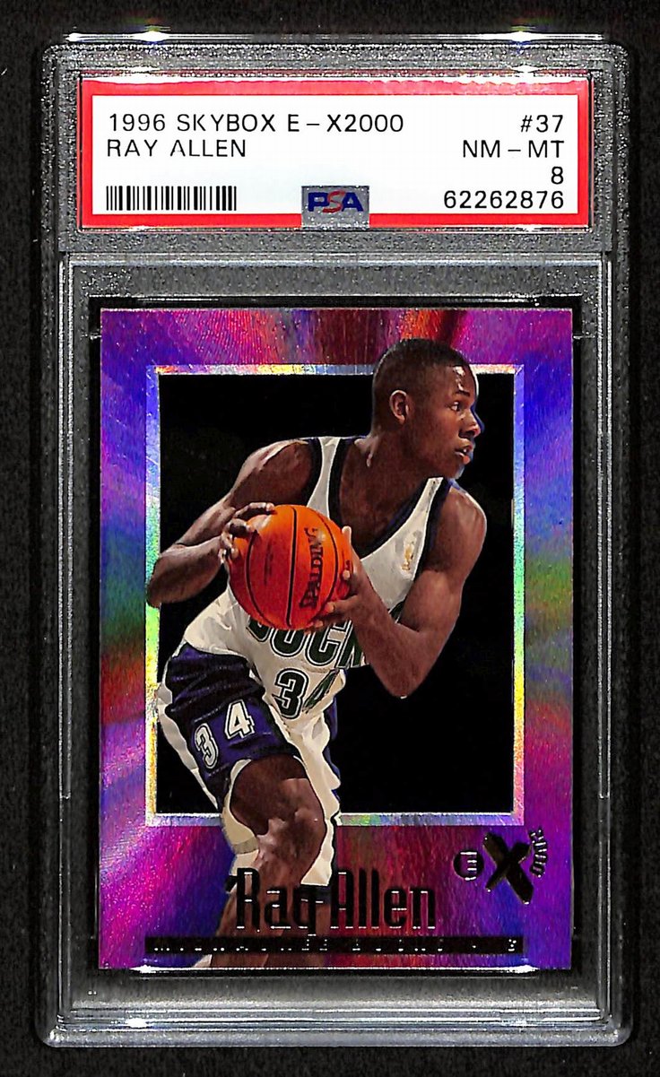 1996 Skybox EX2000 Ray Allen RC Card #37 Milwaukee Bucks PSA 8 NM-MT  200988
