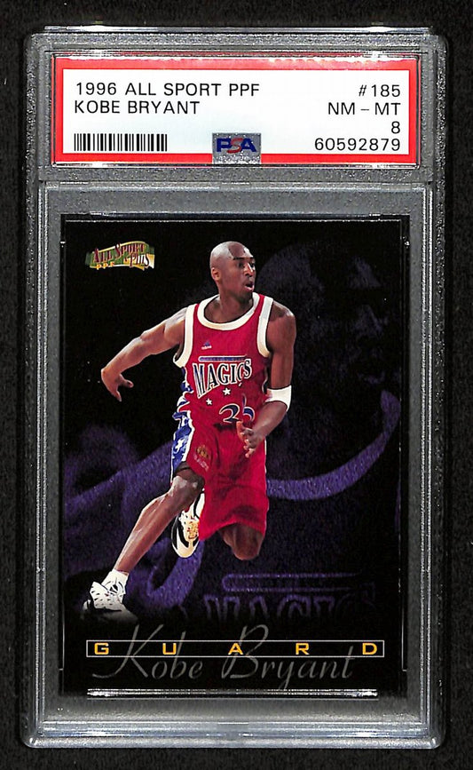 1996 Score Board All Sport PPF Kobe Bryant RC Card #185 Laker PSA 8 NM-MT 200996