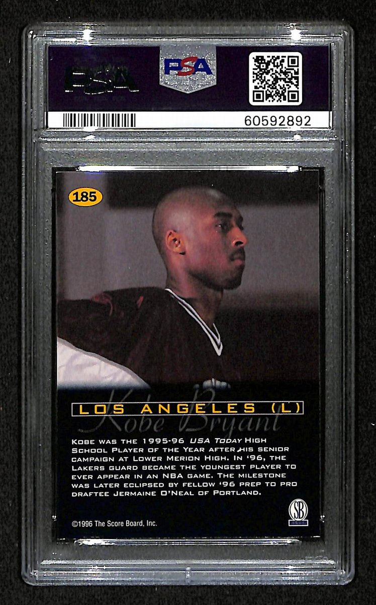 1996 Score Board All Sport PPF Kobe Bryant RC Card #185 Laker PSA 8 NM-MT 201000