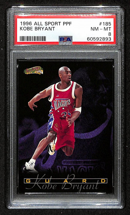 1996 Score Board All Sport PPF Kobe Bryant RC Card #185 Laker PSA 8 NM-MT 201001