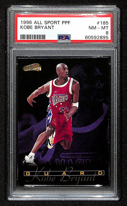 1996 Score Board All Sport PPF Kobe Bryant RC Card #185 Laker PSA 8 NM-MT 201003