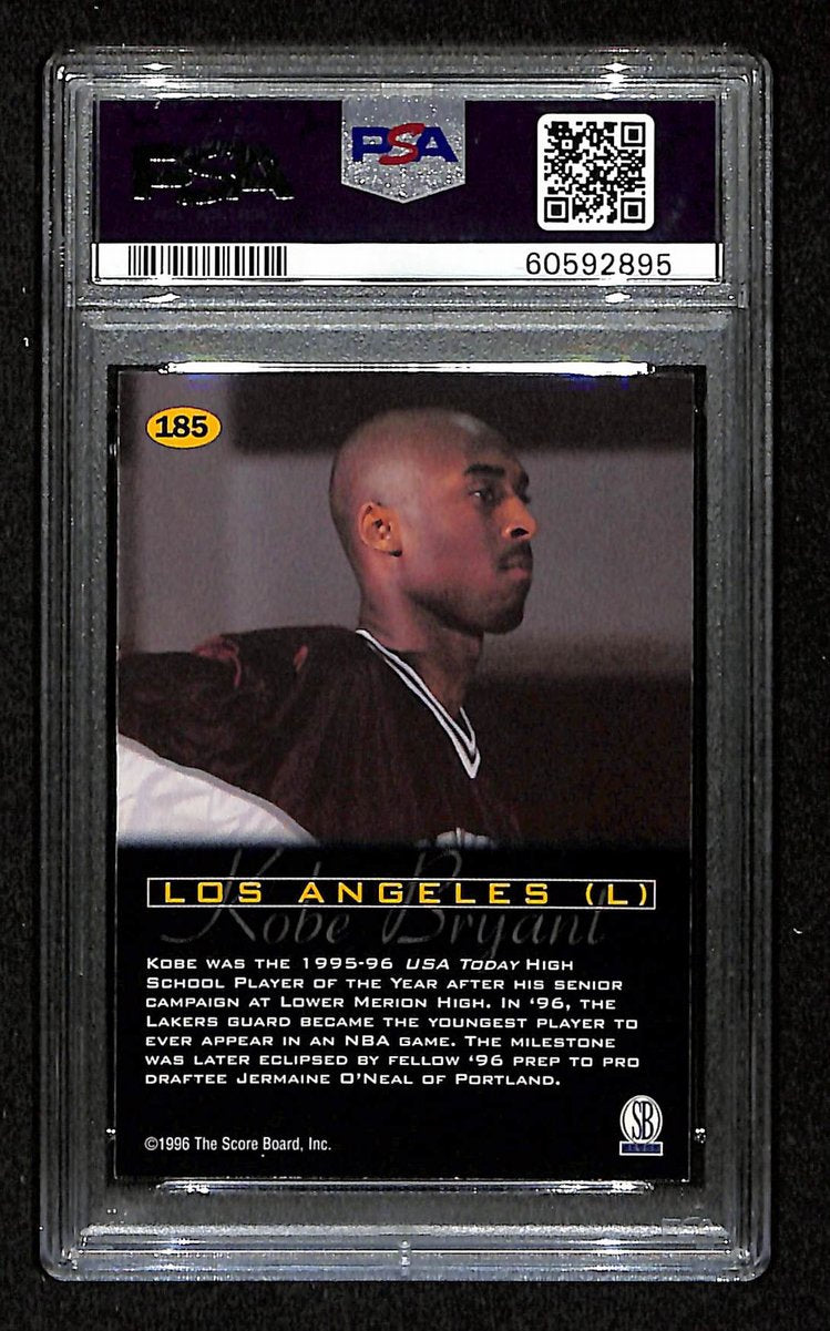 1996 Score Board All Sport PPF Kobe Bryant RC Card #185 Laker PSA 8 NM-MT 201003