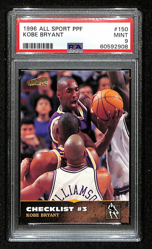 1996 Score Board All Sport PPF Kobe Bryant RC Card #150 Lakers PSA 9 MINT 201004