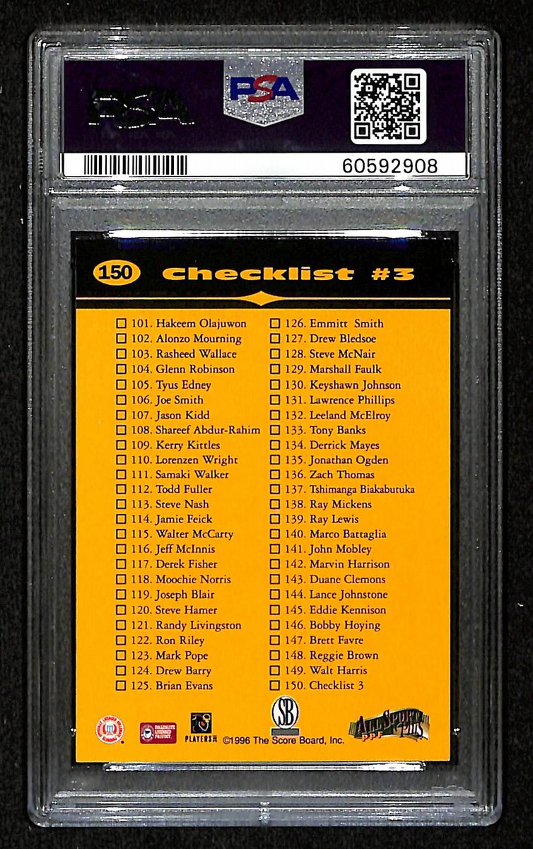 1996 Score Board All Sport PPF Kobe Bryant RC Card #150 Lakers PSA 9 MINT 201004