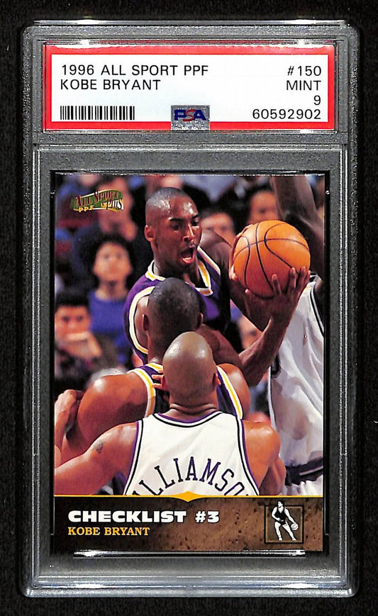 1996 Score Board All Sport PPF Kobe Bryant RC Card #150 Lakers PSA 9 MINT 201005