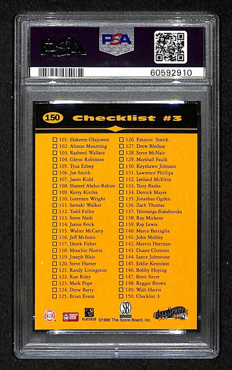 1996 Score Board All Sport PPF Kobe Bryant RC Card #150 Lakers PSA 9 MINT 201008