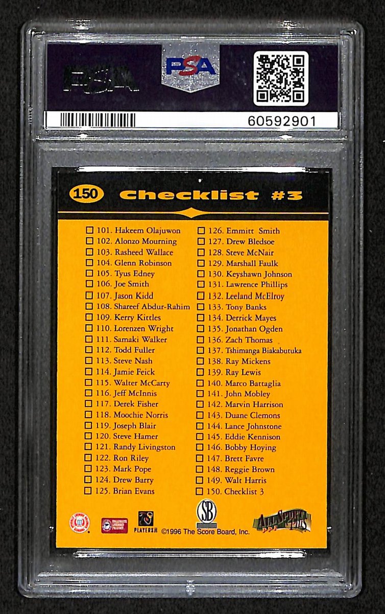 1996 Score Board All Sport PPF Kobe Bryant RC Card #150 Lakers PSA 9 MINT 201011