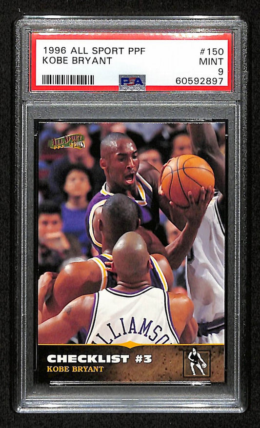 1996 Score Board All Sport PPF Kobe Bryant RC Card #150 Lakers PSA 9 MINT 201014