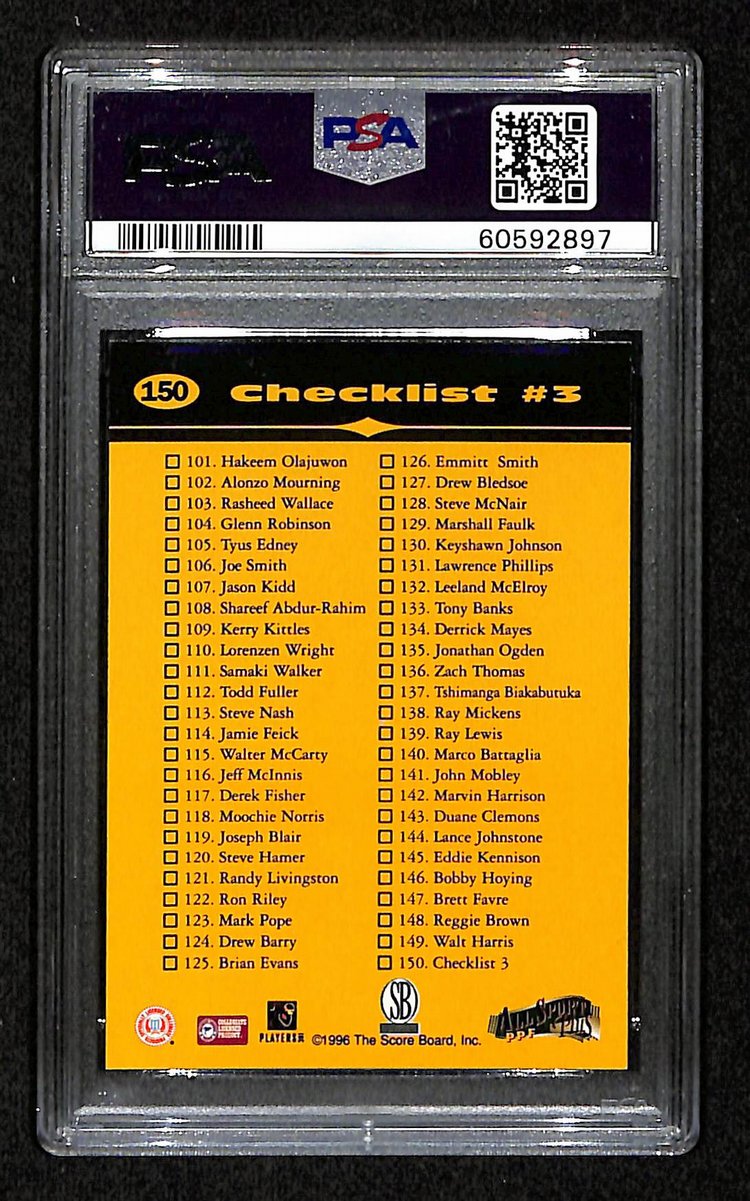 1996 Score Board All Sport PPF Kobe Bryant RC Card #150 Lakers PSA 9 MINT 201014