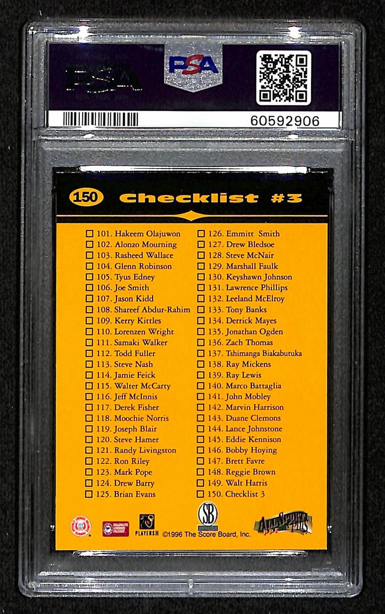 1996 Score Board All Sport PPF Kobe Bryant RC Card #150 Lakers PSA 9 MINT 201016