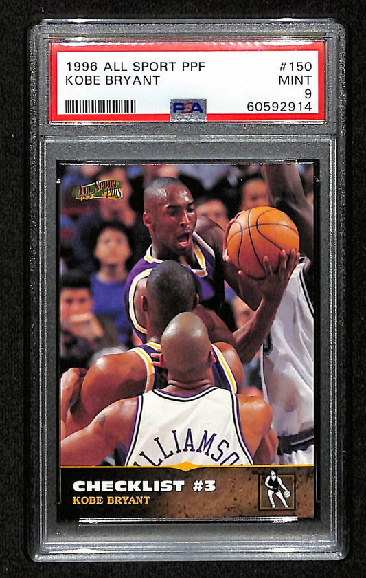 1996 Score Board All Sport PPF Kobe Bryant RC Card #150 Lakers PSA 9 MINT 201018