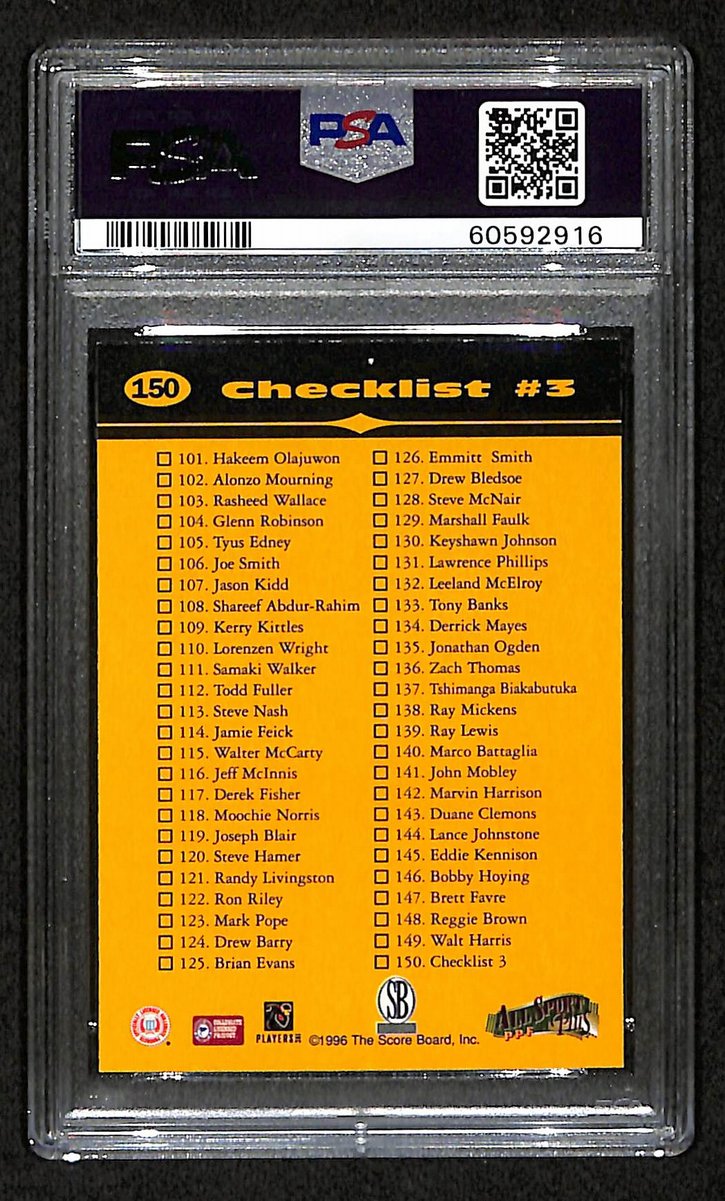 1996 Score Board All Sport PPF Kobe Bryant RC Card #150 Lakers PSA 9 MINT 201020