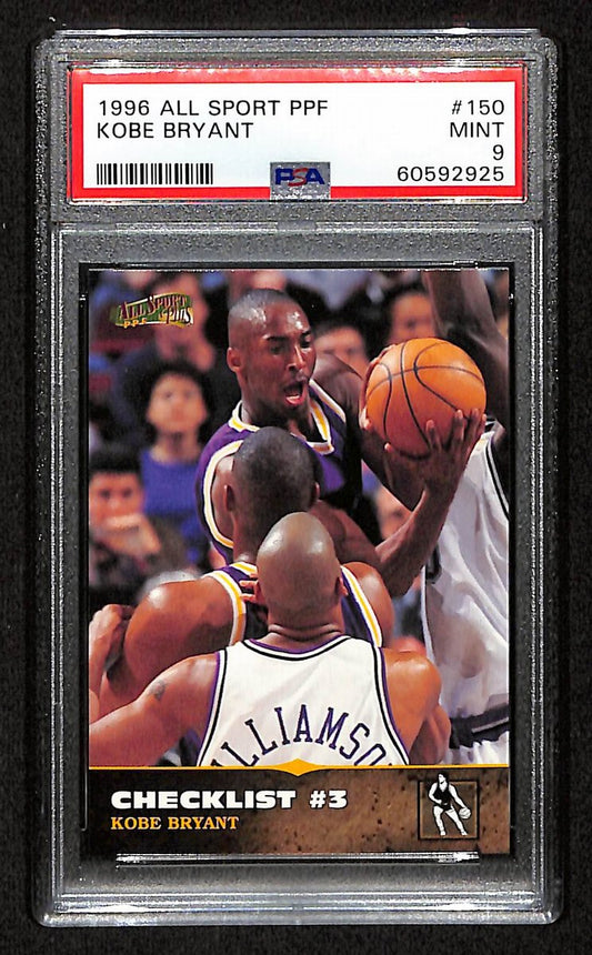 1996 Score Board All Sport PPF Kobe Bryant RC Card #150 Lakers PSA 9 MINT 201021