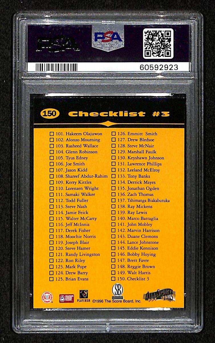 1996 Score Board All Sport PPF Kobe Bryant RC Card #150 Lakers PSA 9 MINT 201022