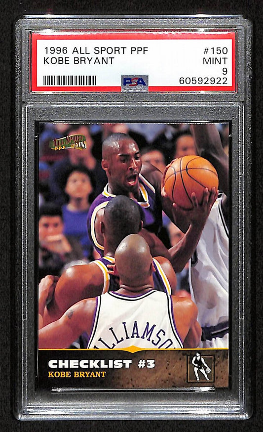 1996 Score Board All Sport PPF Kobe Bryant RC Card #150 Lakers PSA 9 MINT 201023