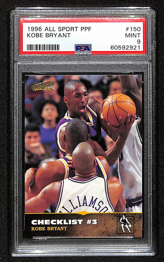 1996 Score Board All Sport PPF Kobe Bryant RC Card #150 Lakers PSA 9 MINT 201024
