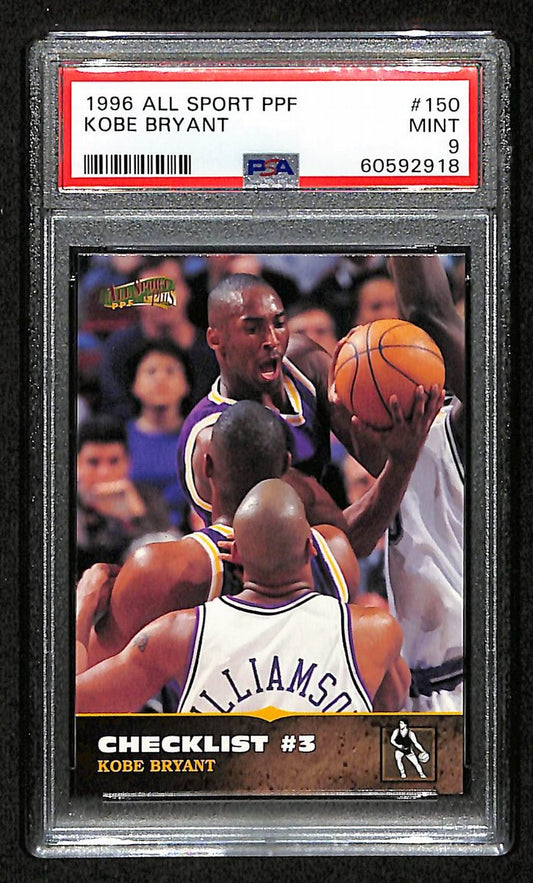 1996 Score Board All Sport PPF Kobe Bryant RC Card #150 Lakers PSA 9 MINT 201027