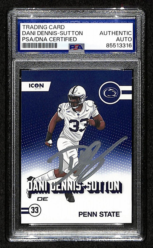 2024 Onit Dani Dennis-Sutton PSA/DNA Auth Signed/Auto PSU Football Card BA203192