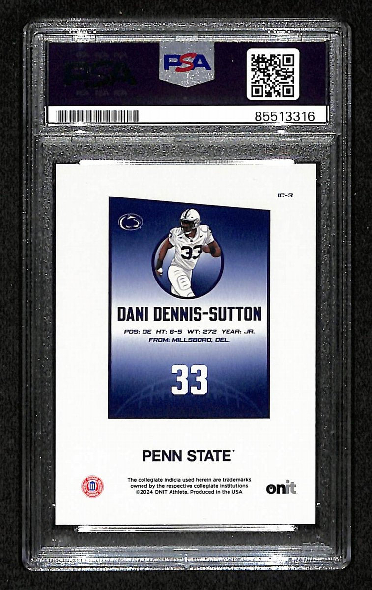 2024 Onit Dani Dennis-Sutton PSA/DNA Auth Signed/Auto PSU Football Card BA203192