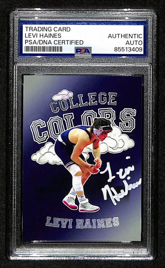 2024-25 Onit Levi Haines PSA/DNA Auth Signed/Auto PSU Wrestling Card BA203194