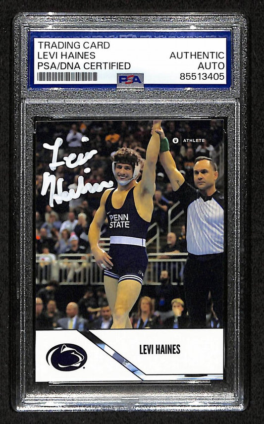 2024-25 Onit Levi Haines PSA/DNA Auth Signed/Auto PSU Wrestling Card BA203196