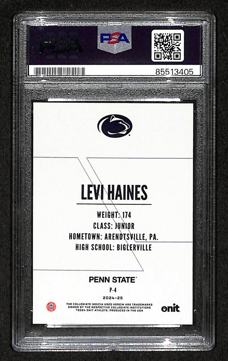2024-25 Onit Levi Haines PSA/DNA Auth Signed/Auto PSU Wrestling Card BA203196