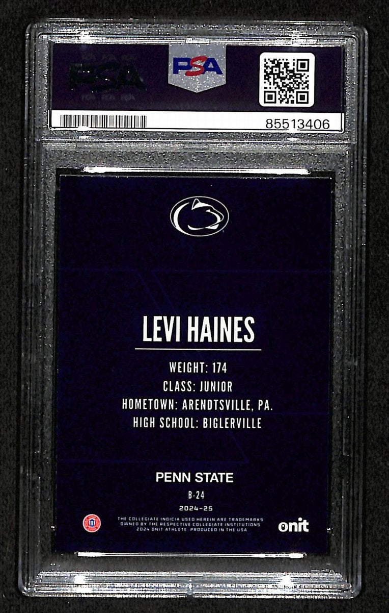 2024-25 Onit Levi Haines PSA/DNA Auth Signed/Auto PSU Wrestling Card BA203197