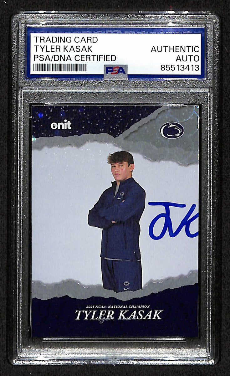 2024-25 Onit Tyler Kasak PSA/DNA Auth Signed/Auto PSU Wrestling Card BA203199