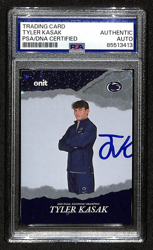 2024-25 Onit Tyler Kasak PSA/DNA Auth Signed/Auto PSU Wrestling Card BA203199