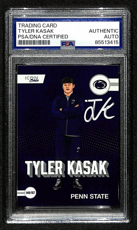 2024-25 Onit Tyler Kasak PSA/DNA Auth Signed/Auto PSU Wrestling Card BA203200