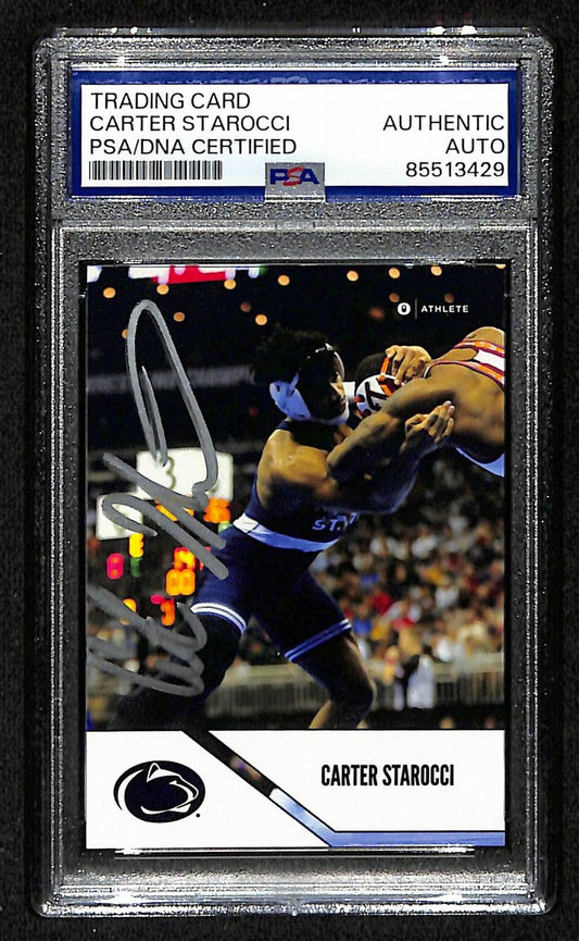 2024-25 Onit Carter Starocci PSA/DNA Auth Signed/Auto PSU Wrestling Card BA203203