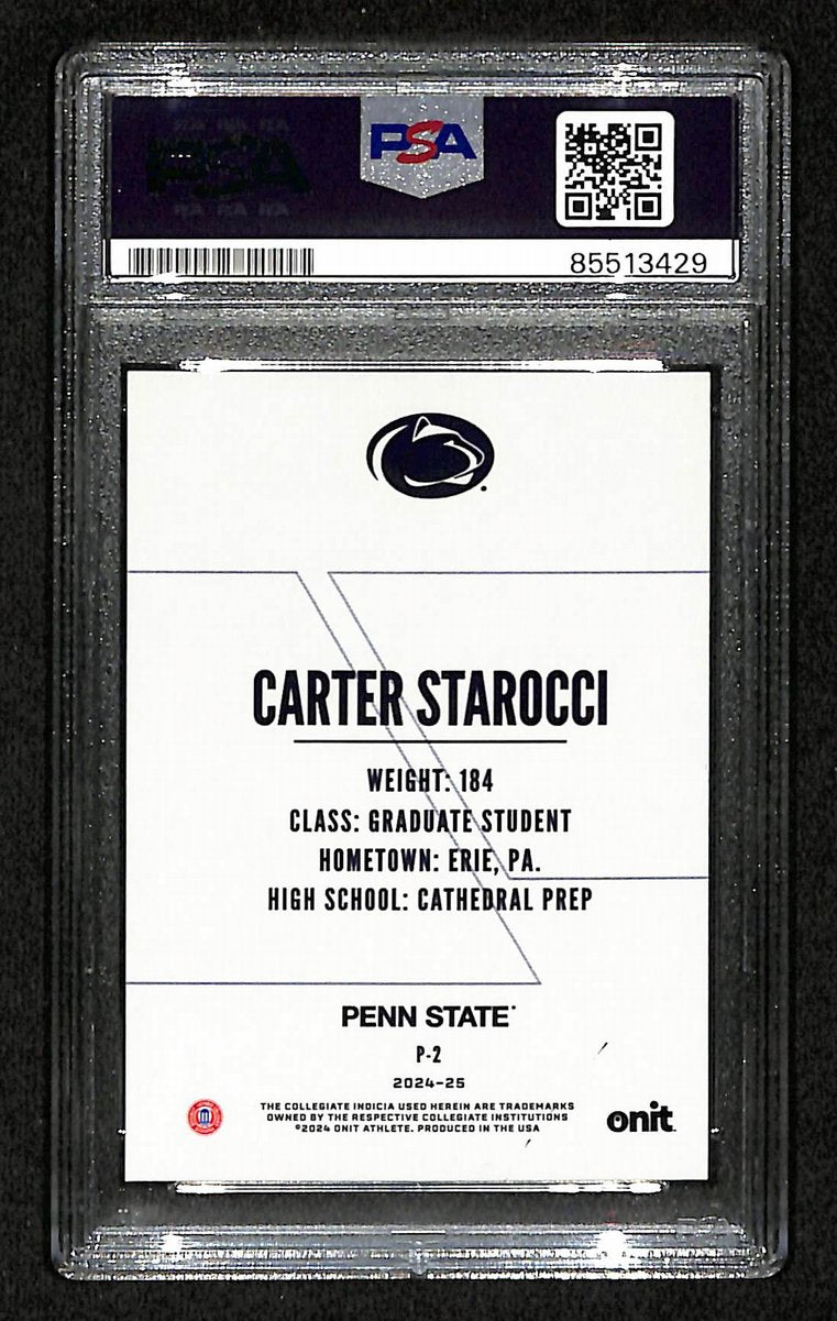 2024-25 Onit Carter Starocci PSA/DNA Auth Signed/Auto PSU Wrestling Card BA203203