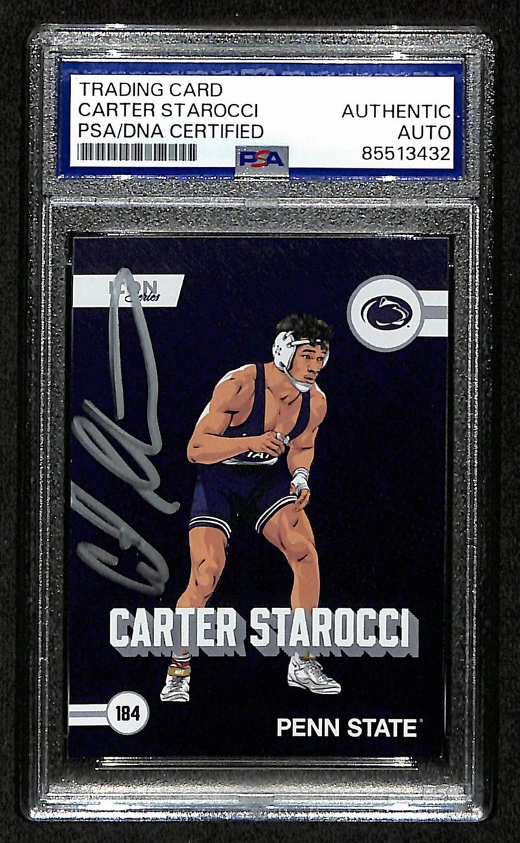 2024-25 Onit Carter Starocci PSA/DNA Auth Signed/Auto PSU Wrestling Card BA203204