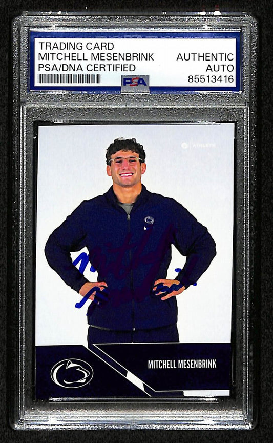 2024-25 Onit Mitchell Mesenbrink PSA/DNA Signed/Auto PSU Wrestling Card BA203208
