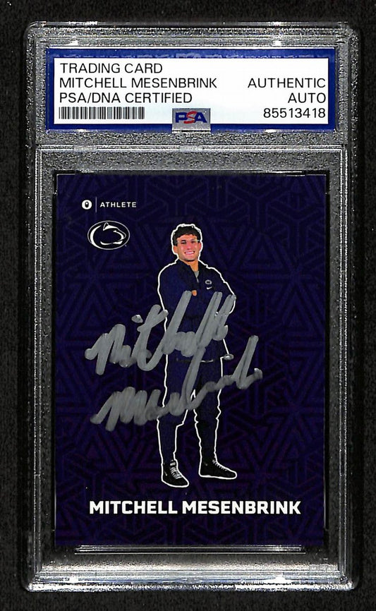 2024-25 Onit Mitchell Mesenbrink PSA/DNA Signed/Auto PSU Wrestling Card BA203210