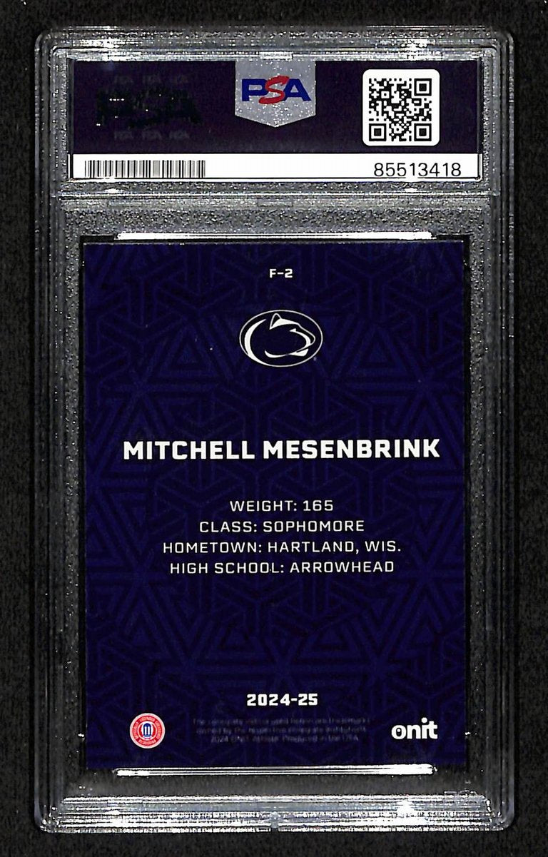 2024-25 Onit Mitchell Mesenbrink PSA/DNA Signed/Auto PSU Wrestling Card BA203210