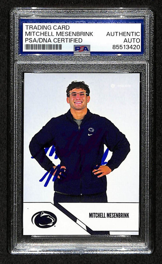 2024-25 Onit Mitchell Mesenbrink PSA/DNA Signed/Auto PSU Wrestling Card BA203211