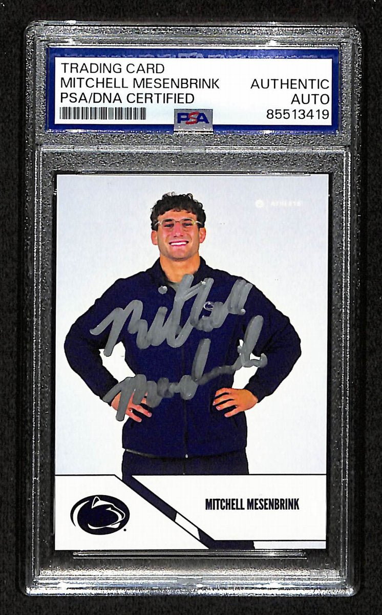 2024-25 Onit Mitchell Mesenbrink PSA/DNA Signed/Auto PSU Wrestling Card BA203212