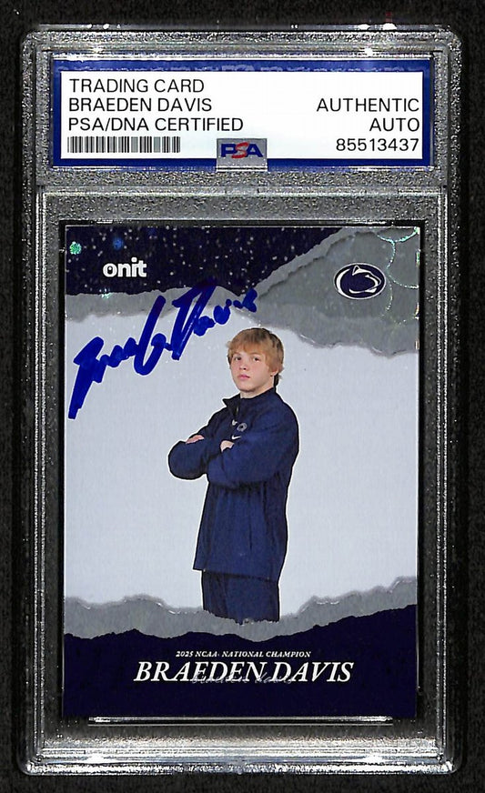 2024-25 Onit Braeden Davis PSA/DNA Auth Signed/Auto PSU Wrestling Card BA203213
