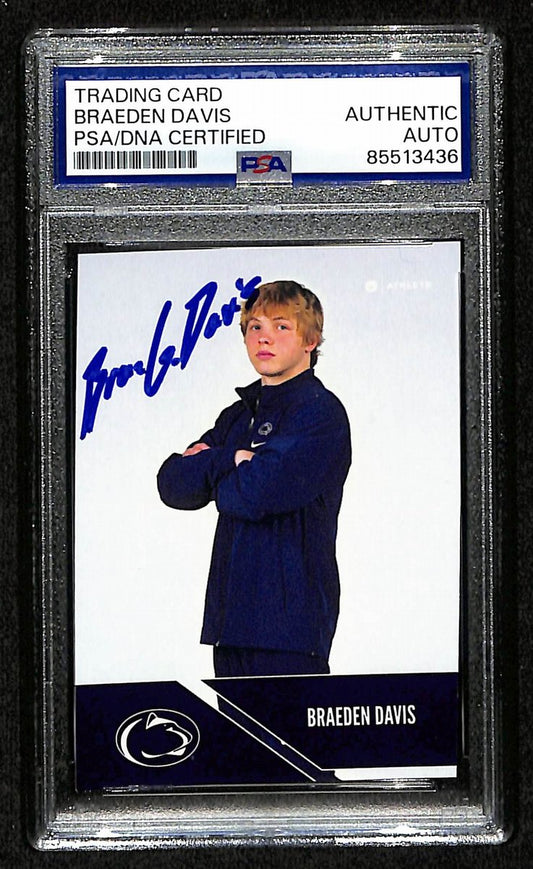 2024-25 Onit Braeden Davis PSA/DNA Auth Signed/Auto PSU Wrestling Card BA203214