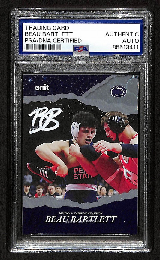 2024-25 Onit Beau Bartlett PSA/DNA Auth Signed/Auto PSU Wrestling Card BA203216