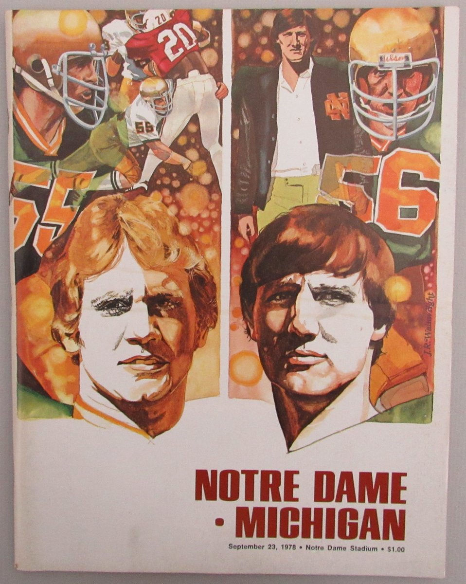 September 23, 1978 Notre Dame vs, Michigan College Football Program 192254