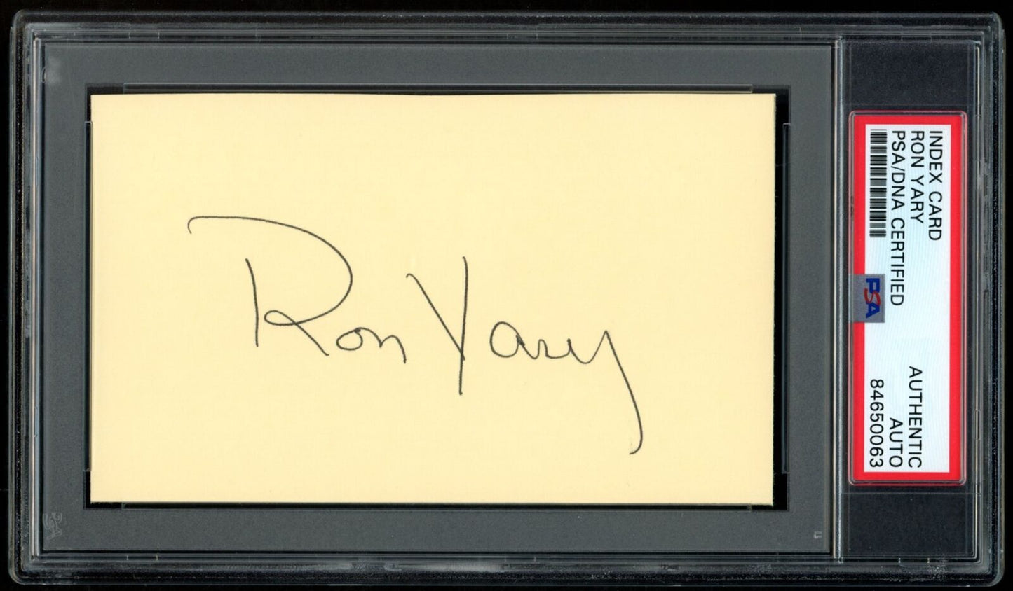 Ron Yary HOF Autographed 3x5 Index Card Minnesota Vikings PSA/DNA