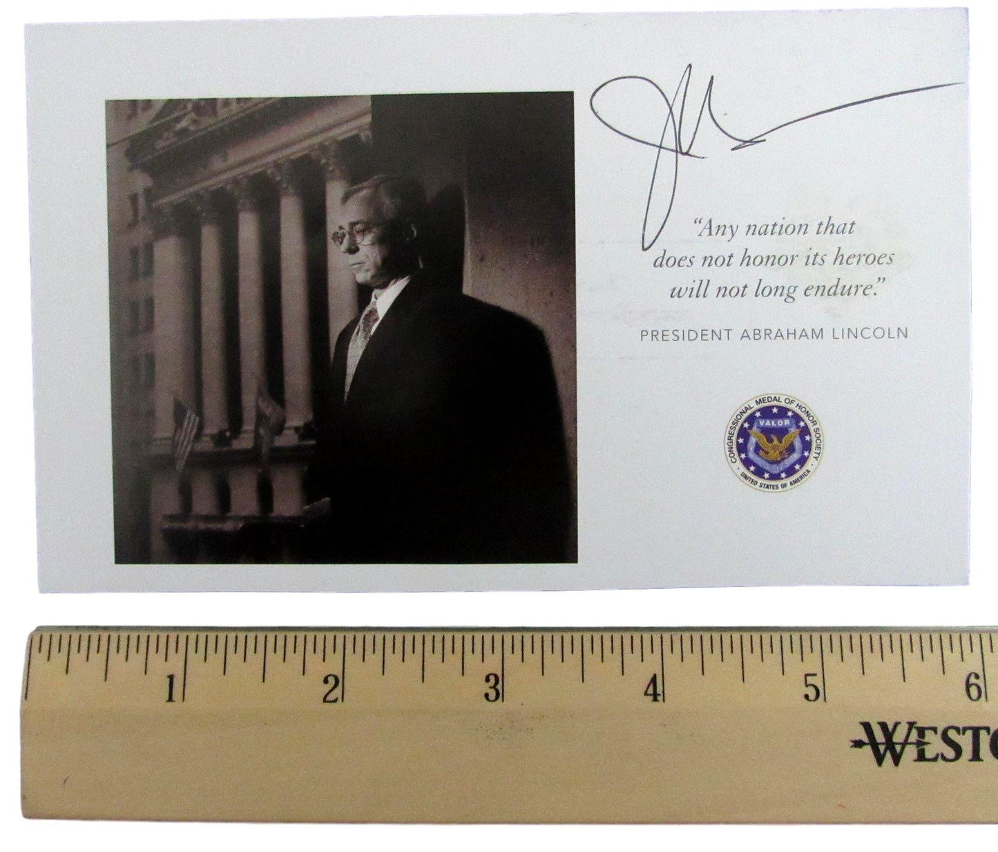 Jack H. Jacobs, MOH Recipient, Signed MOH 4x6 Society Card JSA 146371