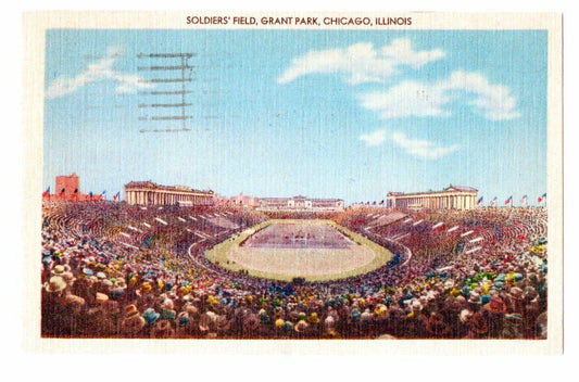 Vintage Postcard of Soldiers' Field in Chicago Postmarked 1948 143519