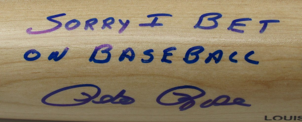 Pete Rose Autographed/Inscribed Louisville Slugger Baseball Bat Reds JSA 175221