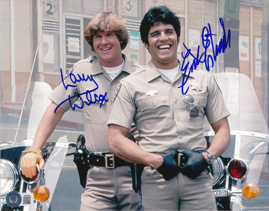 Larry Wilcox/Erik Estrada Dual-Autographed 8x10 Photo "Chips" Beckett 183530