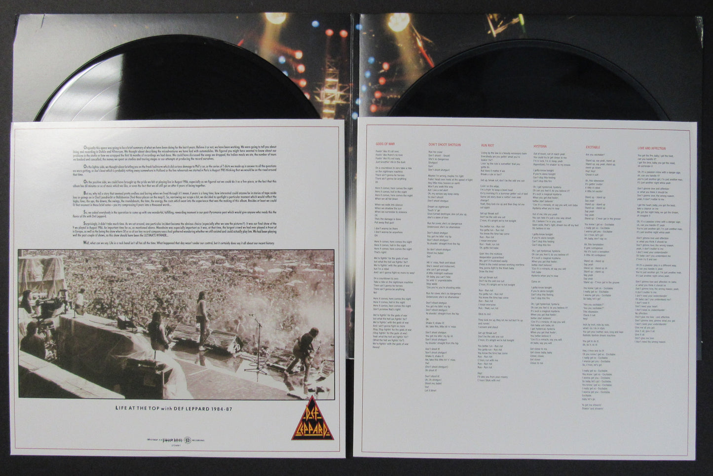 Def Leppard Joe Elliott/Phil Collen Dual-Signed Album "Hysteria" JSA 200728