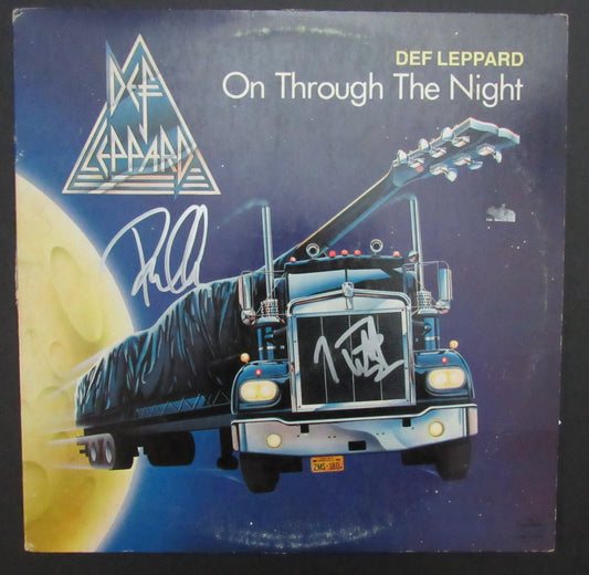 Def Leppard Joe Elliott/Phil Collen Dual-Signed Album "On Through the Night" JSA