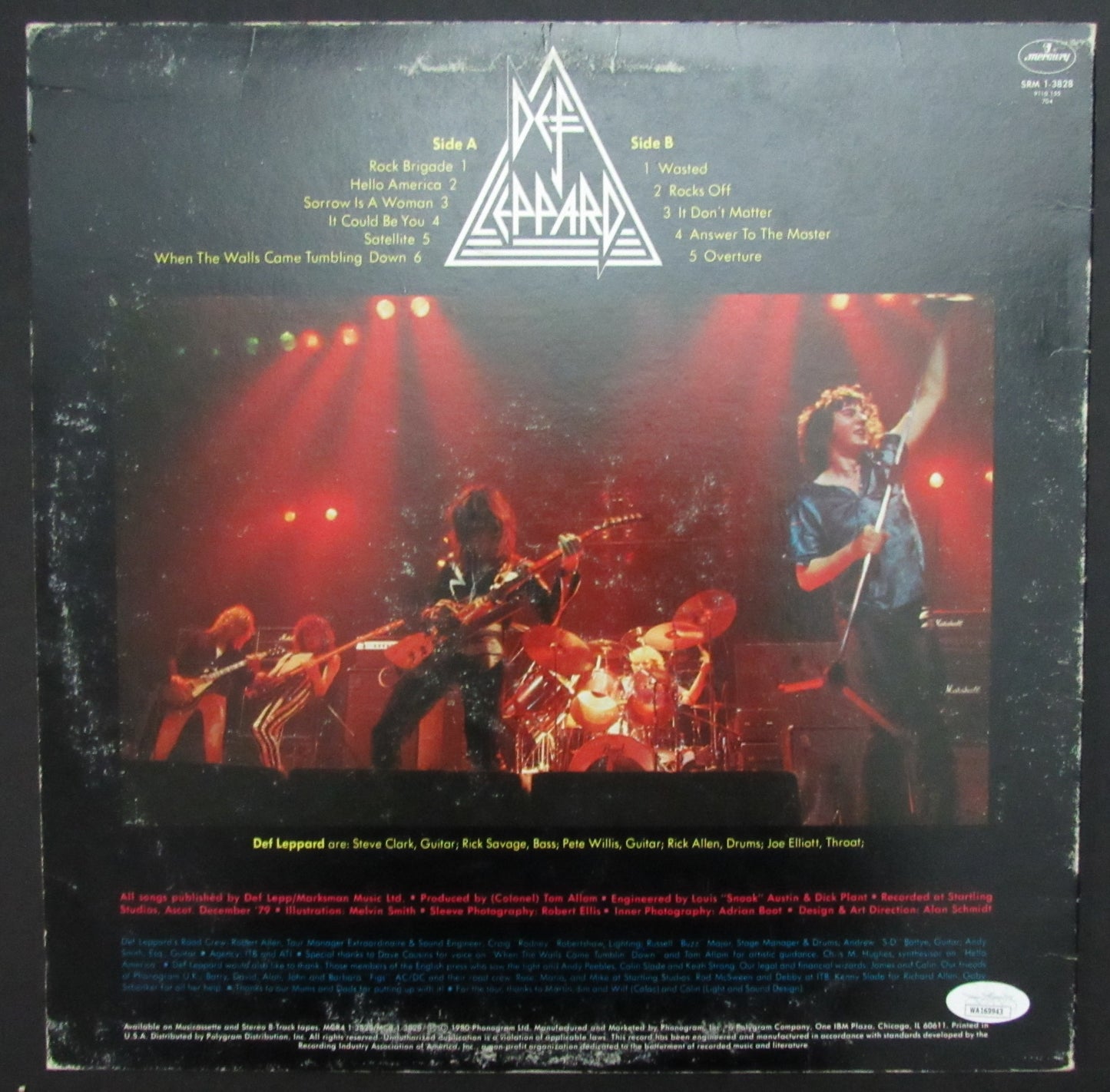 Def Leppard Joe Elliott/Phil Collen Signed Album "On Through the Night" JSA 2